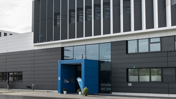 Exterior view of the iTD headquarters with the iTD logo
