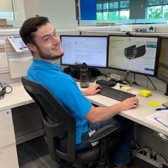 A worker at the office in odessa