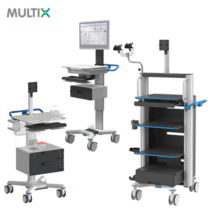 Combination of medical carts from the Multix Line from iTD
