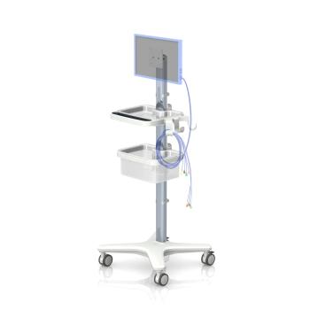 Medical roll stand elo-cart with two baskets from iTD