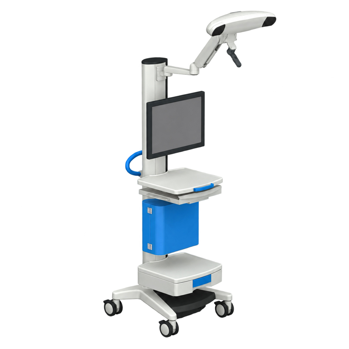 Medical cart combining an existing iTD platform with custom-engineered components from iTD